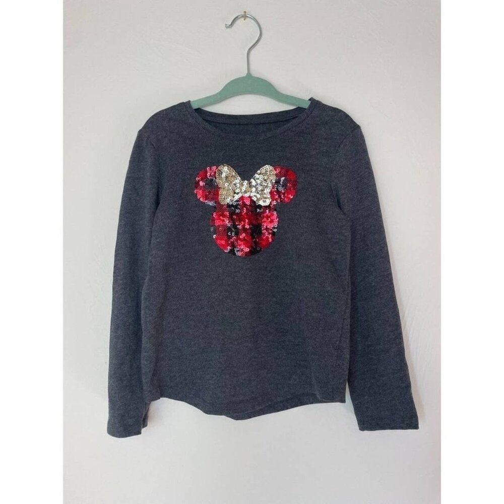 Disney Mickey Mouse Buffalo Check Sequin Top Size 4